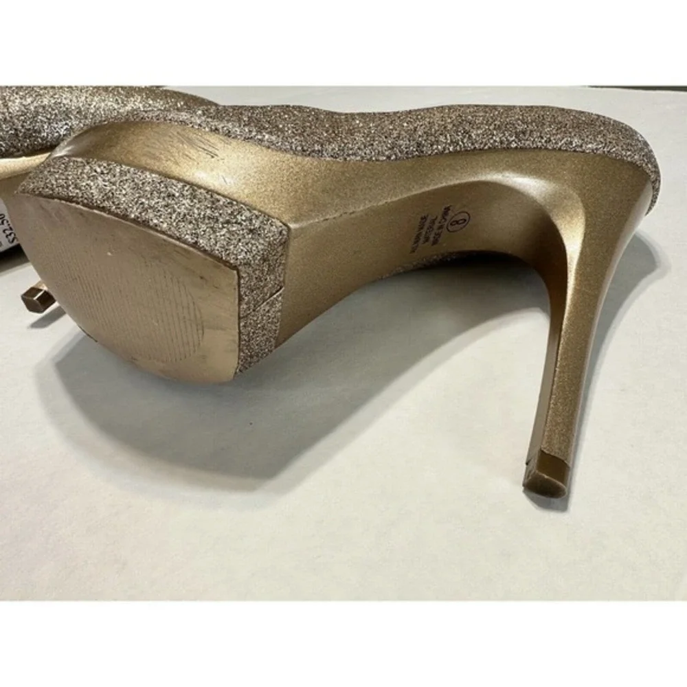 Dream pairs Women's‎ High Heel stileto open toe Gold Glittery Size 8